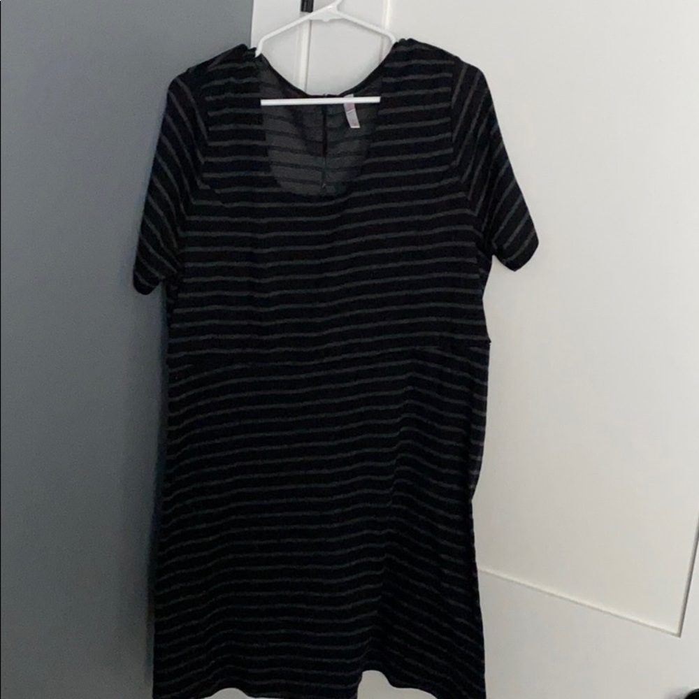 Grey & Black Striped Dress